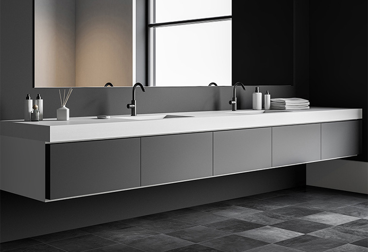 Solid surface vanity top